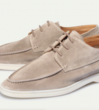 Men's moc toe derby shoes with lace-up front