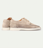 Men's moc toe derby shoes with lace-up front
