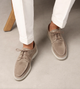 Men's moc toe derby shoes with lace-up front