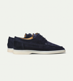 Men's moc toe derby shoes with lace-up front
