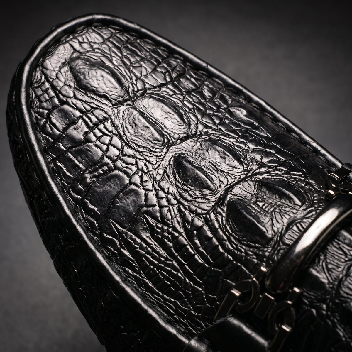 Men's croc-embossed slip-on loafers with horsebit detail