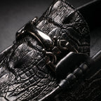 Men's croc-embossed slip-on loafers with horsebit detail