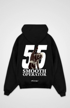 Oversized hoodie with hood and large Smooth Operator back graphic