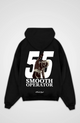 Oversized hoodie with hood and large Smooth Operator back graphic