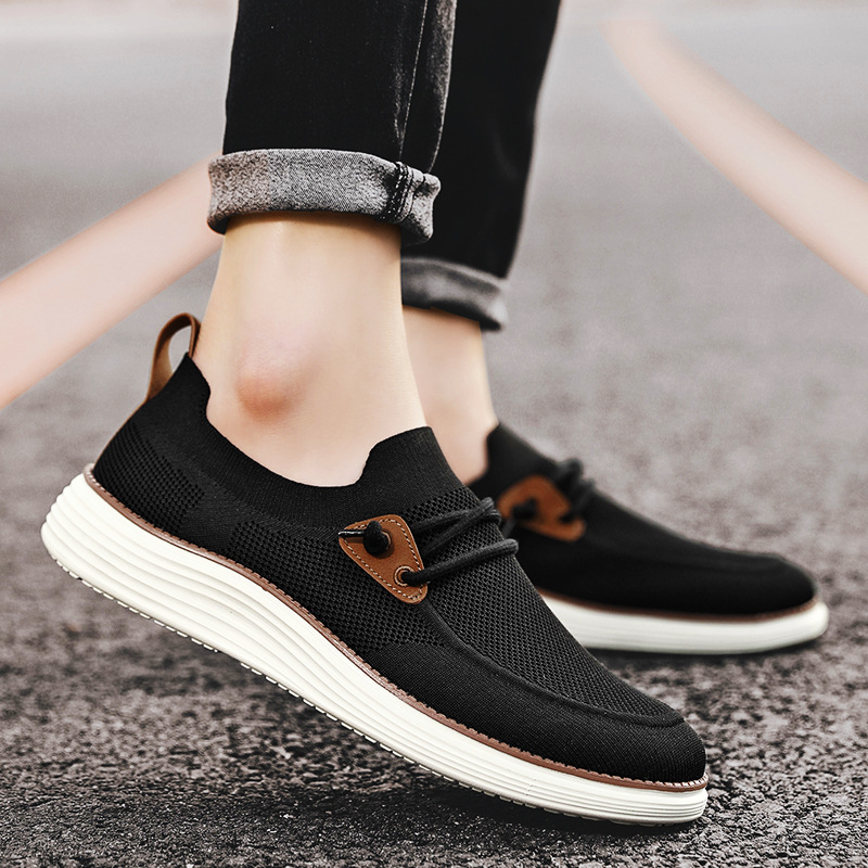 Men's plain slip-on loafers with round toes