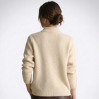 Women's textured cardigan with mock neck, button front, cuff buttons and side pockets