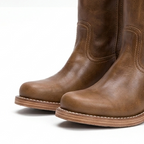 Women's mid-calf pull-on boots with rounded toes and low block heels