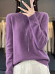 Women's plain crew neck jumper with long sleeves and ribbed trims