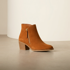 Women's ankle boot with side zip and block heel