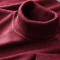 Men's ribbed roll neck jumper with long sleeves and ribbed cuffs