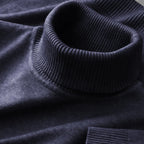 Men's ribbed roll neck jumper with long sleeves and ribbed cuffs
