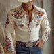 Men's Floral Embroidered Western Shirt