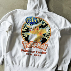 White Pokemon Center New York graphic hoodie with Pikachu back print