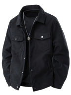 Men's ribbed corduroy jacket with collar, button front and four pockets