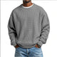 Men's relaxed textured crew neck sweatshirt with long sleeves and ribbed trims