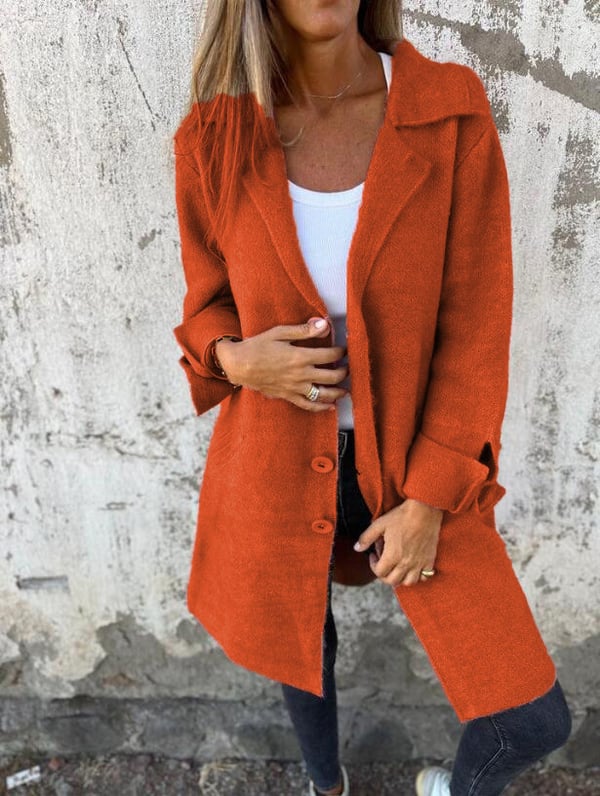 Women's single-breasted lapel coat