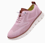 Women's low-profile lace-up trainers with textured upper and segmented sole
