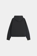 Men's black pullover hoodie with hood and front pouch pocket