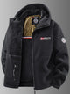 Men's hooded fleece jacket with full zip, long sleeves and front pockets