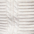 Men's cable knit crew neck jumper with patterned sleeves