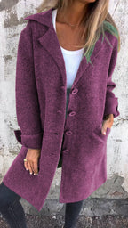 Women's single-breasted lapel coat