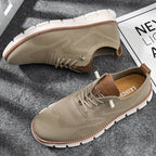 Unisex textured knit sneakers with lace-up front and white ridged sole