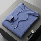 Textured pullover hoodie with hood, drawcords, long sleeves and ribbed trims