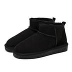 Women's mini ankle boots with round toes and textured soles
