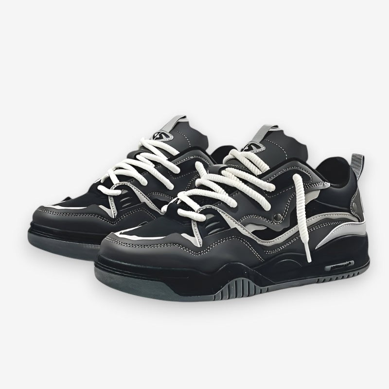 Men's geometric panelled lace-up trainers