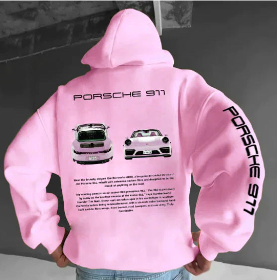 Unisex Porsche 911 graphic print hooded sweatshirt