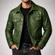 Men's Faux Leather Trucker Jacket