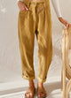 Women's high-waisted corduroy trousers with straight legs and cuffs