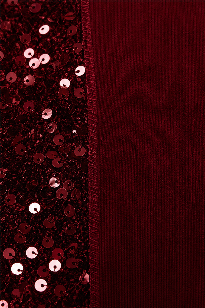 Women's Sequin Front Mock-Layer Party Top