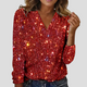 Women's Long-Sleeve Sparkle V-Neck Party Top