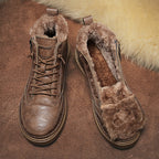Men's lace-up ankle boots with padded lined collar