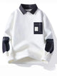 Multicolor geometric turtleneck knit sweater with long sleeves