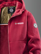 Men's hooded fleece jacket with full zip, long sleeves and front pockets