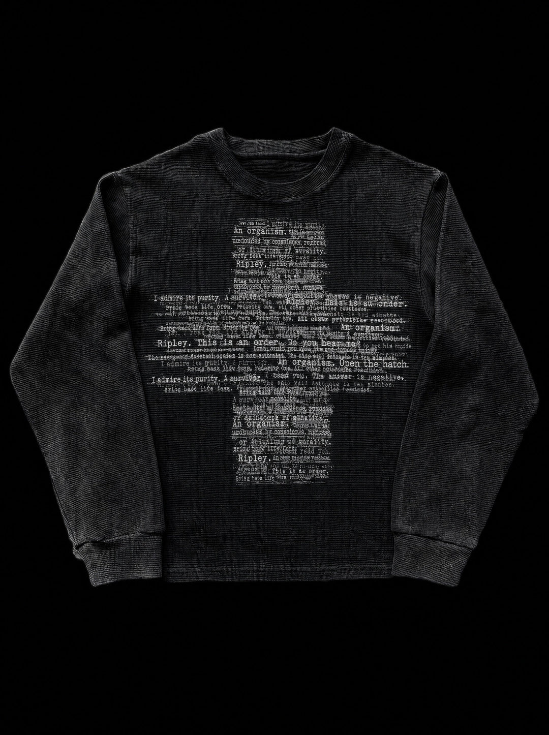 Black alien graphic sweatshirt with crew neck and long sleeves
