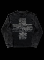 Black alien graphic sweatshirt with crew neck and long sleeves