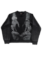 Dark graphic sweatshirt with contrasting front figure design