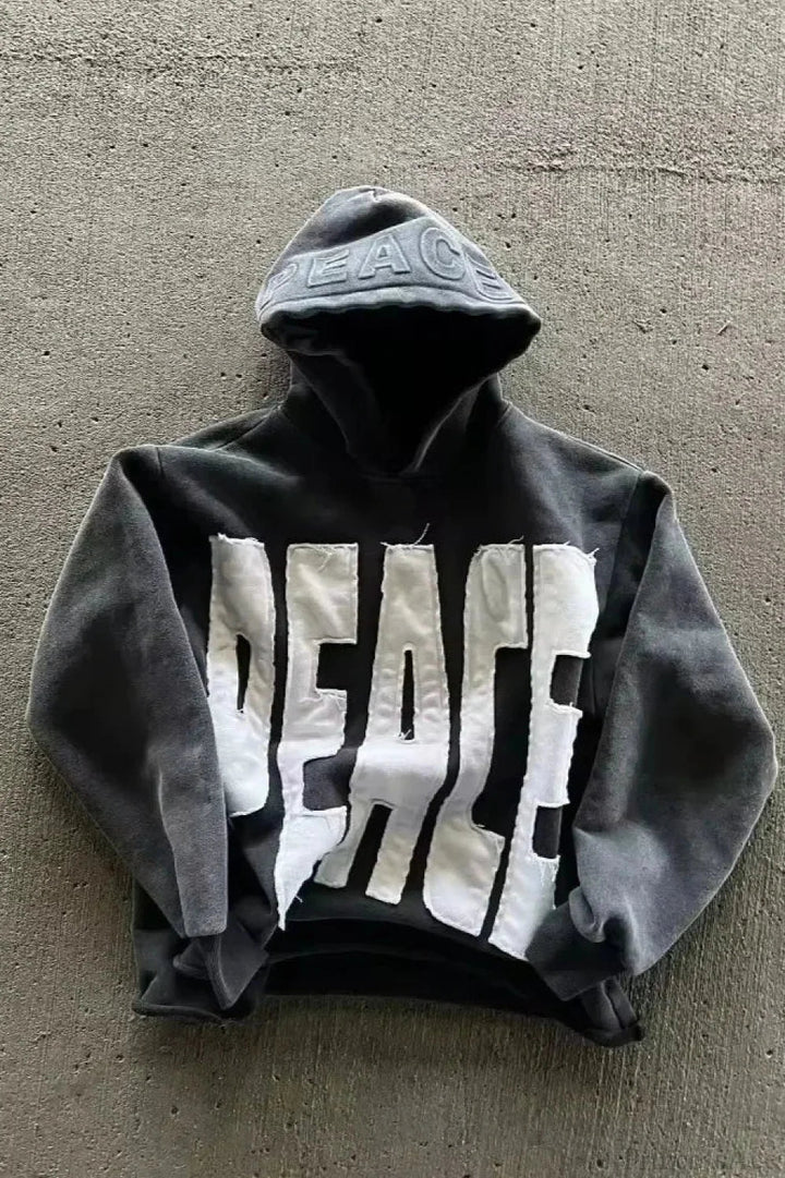 Graphic zip hoodie with hood, long sleeves and front pocket