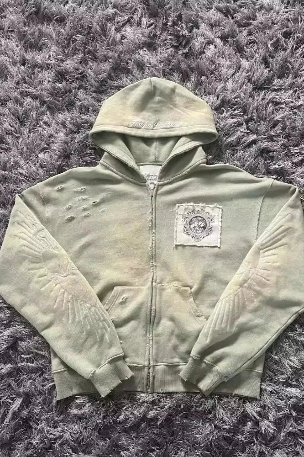 fashion-trend-fleece-padded-zipper-hoodie-grey-m-907