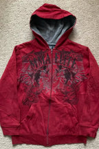 fashion-trend-fleece-padded-zipper-hoodie-red-m-207