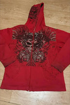 fashion-trend-fleece-padded-zipper-hoodie-red2-m-605