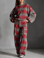 Women's loose striped contrast sweatshirt