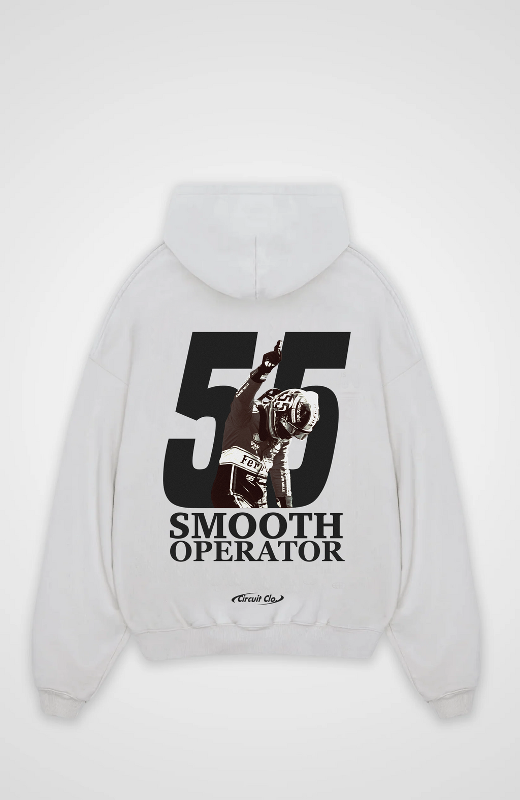 Oversized hoodie with hood and large Smooth Operator back graphic