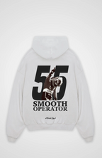 Oversized hoodie with hood and large Smooth Operator back graphic