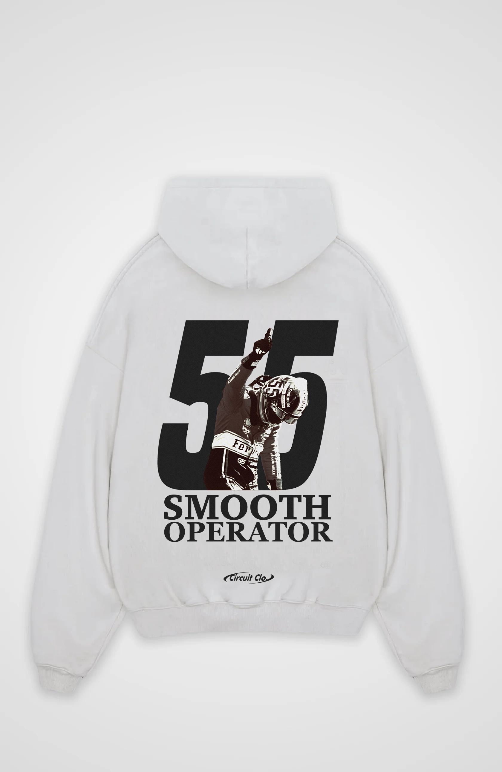 Oversized hoodie with hood and large Smooth Operator back graphic