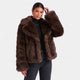Women's Oversized Faux Fur Coat with Shawl Collar