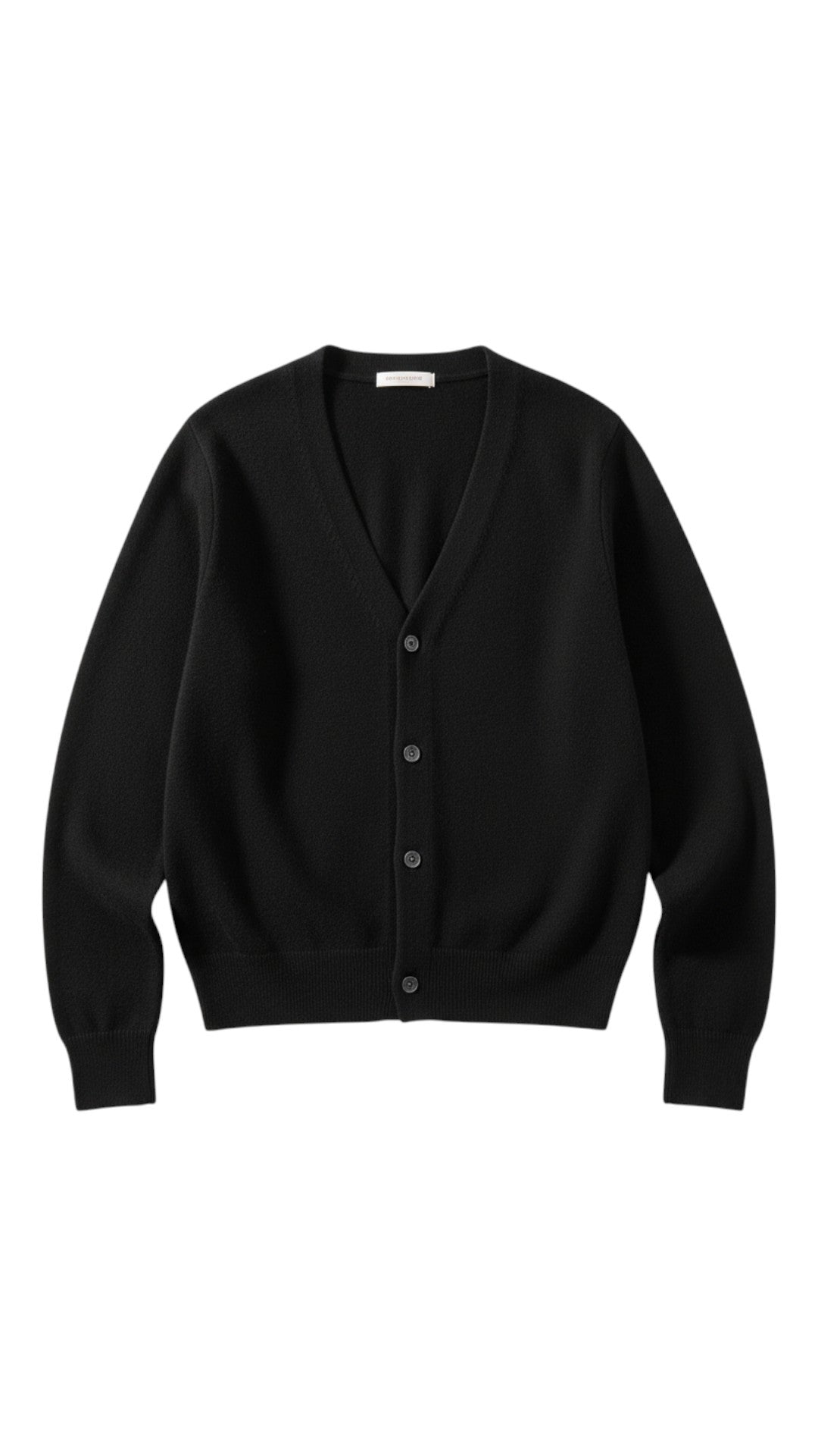 Women's long-sleeve V-neck button cardigan with ribbed trims
